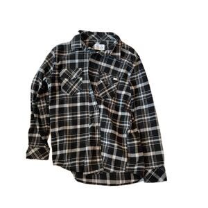 Hurley Black White Checkered Flannel Mens M